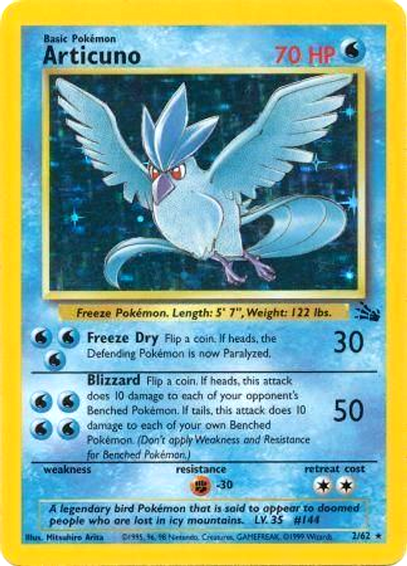 Articuno (2/62) [Fossil Unlimited] | Dumpster Cat Games