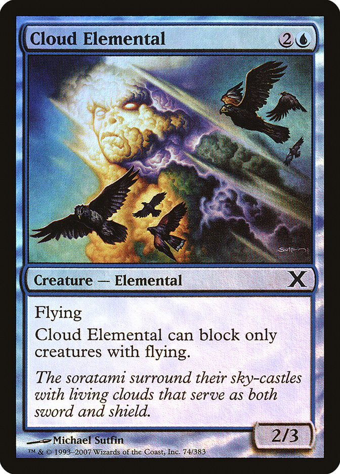 Cloud Elemental (Premium Foil) [Tenth Edition] | Dumpster Cat Games