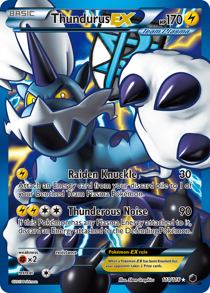 Thundurus EX (110/116) [Black & White: Plasma Freeze] | Dumpster Cat Games