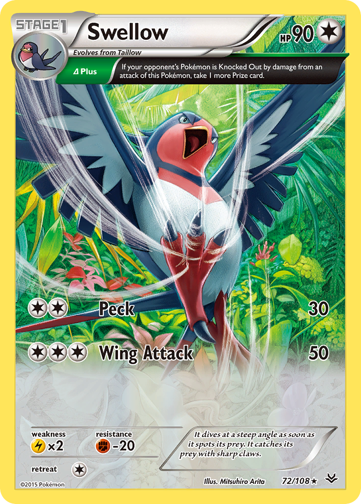 Swellow (72/108) [XY: Roaring Skies] | Dumpster Cat Games