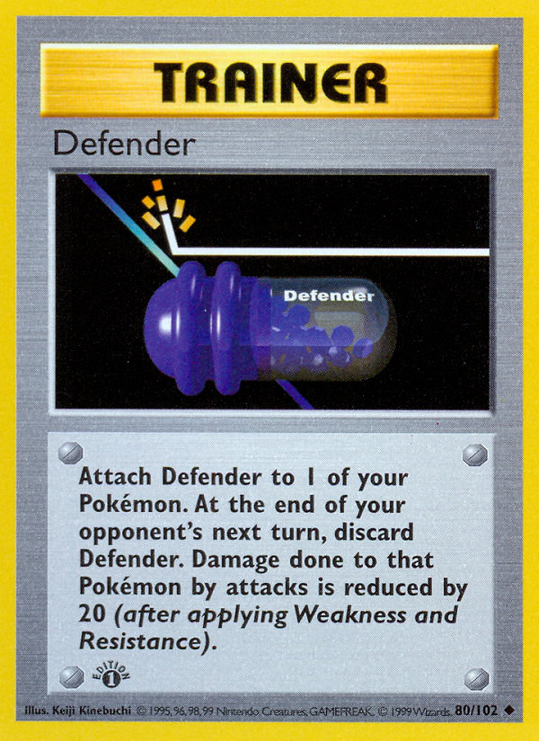 Defender (80/102) (Shadowless) [Base Set 1st Edition] | Dumpster Cat Games