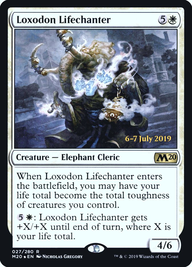 Loxodon Lifechanter  [Core Set 2020 Prerelease Promos] | Dumpster Cat Games