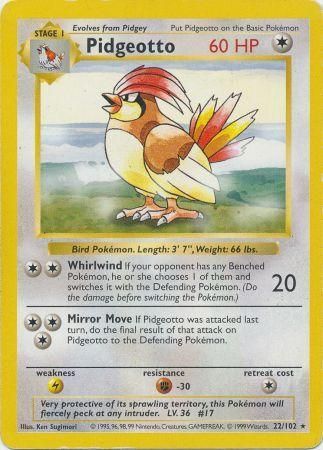 Pidgeotto (22/102) [Base Set Shadowless Unlimited] | Dumpster Cat Games