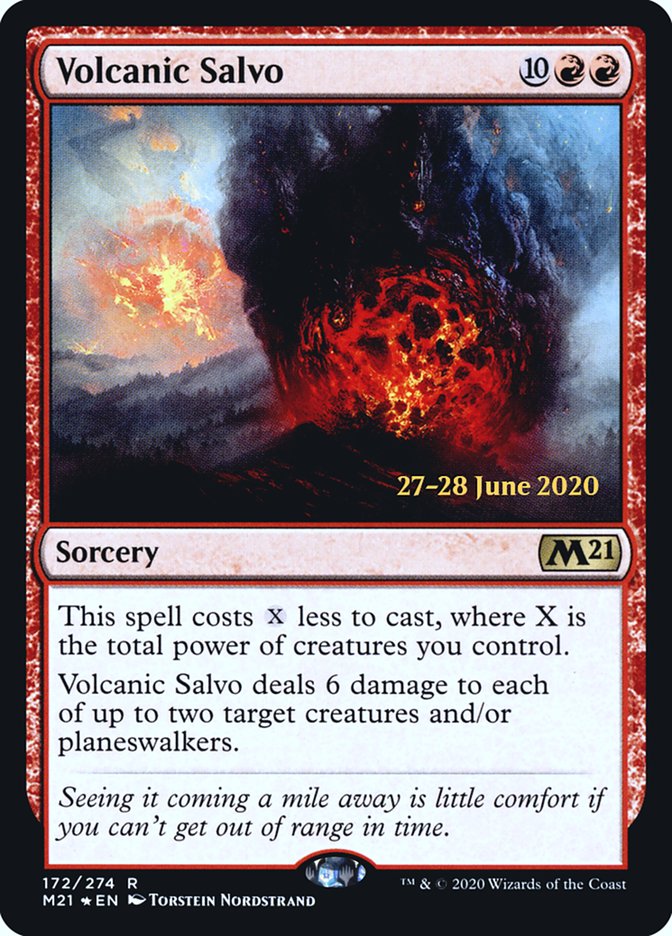 Volcanic Salvo  [Core Set 2021 Prerelease Promos] | Dumpster Cat Games