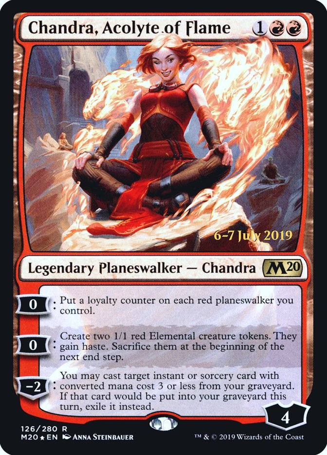 Chandra, Acolyte of Flame  [Core Set 2020 Prerelease Promos] | Dumpster Cat Games