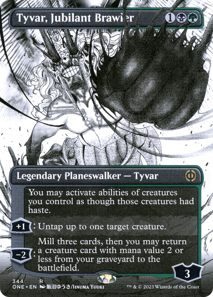 Tyvar, Jubilant Brawler (Borderless Manga) [Phyrexia: All Will Be One] | Dumpster Cat Games