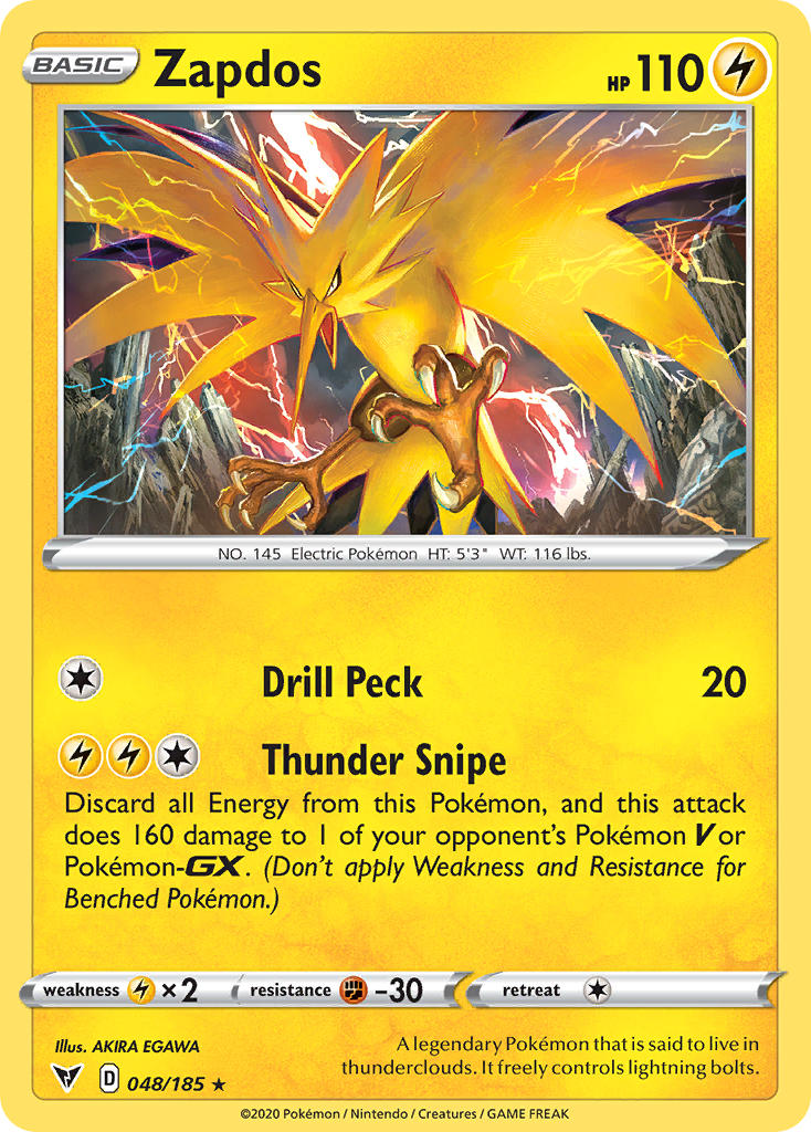 Zapdos (048/185) [Sword & Shield: Vivid Voltage] | Dumpster Cat Games