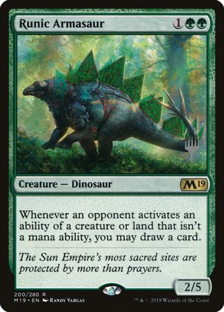 Runic Armasaur [Core Set 2019 Promos] | Dumpster Cat Games