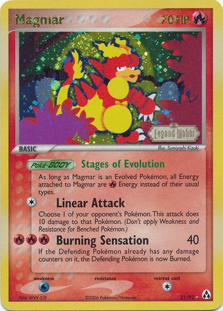 Magmar (21/92) (Stamped) [EX: Legend Maker] | Dumpster Cat Games