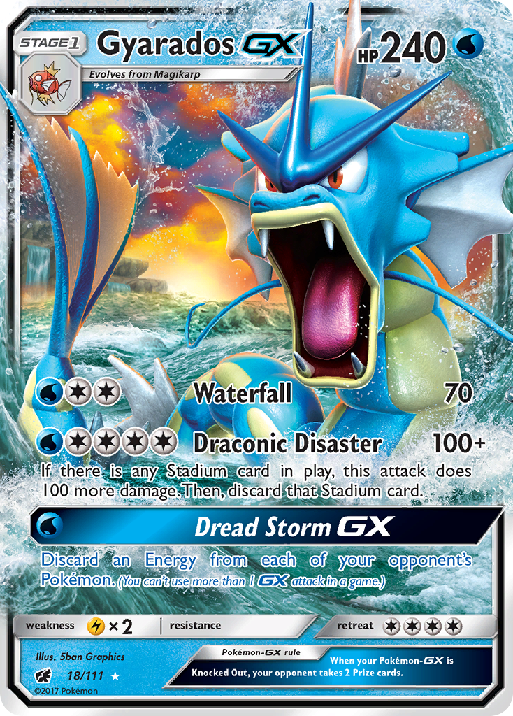 Gyarados GX (18/111) [Sun & Moon: Crimson Invasion] | Dumpster Cat Games