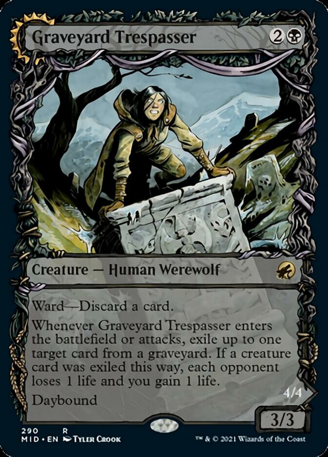 Graveyard Trespasser // Graveyard Glutton (Showcase Equinox) [Innistrad: Midnight Hunt] | Dumpster Cat Games