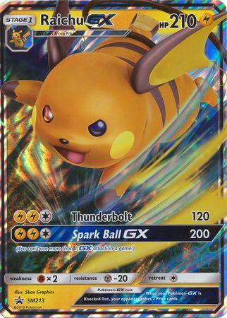 Raichu GX (SM213) (Jumbo Card) [Sun & Moon: Black Star Promos] | Dumpster Cat Games