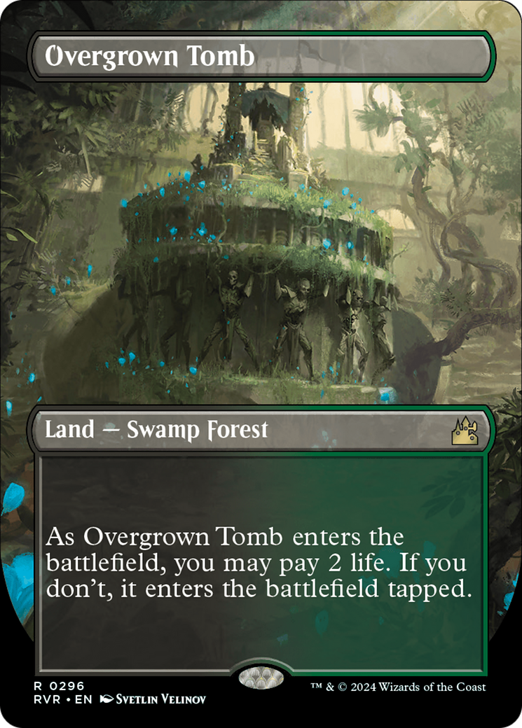 Overgrown Tomb (Borderless) [Ravnica Remastered] | Dumpster Cat Games