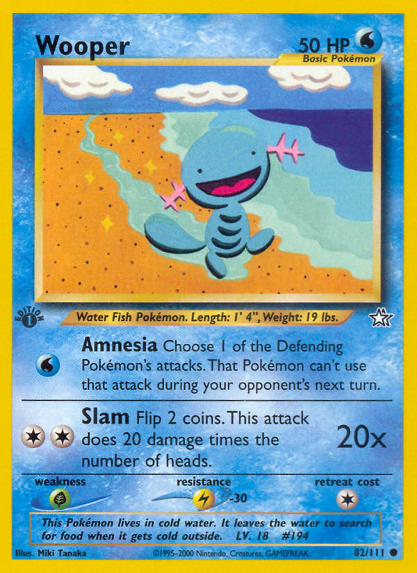 Wooper (82/111) [Neo Genesis 1st Edition] | Dumpster Cat Games