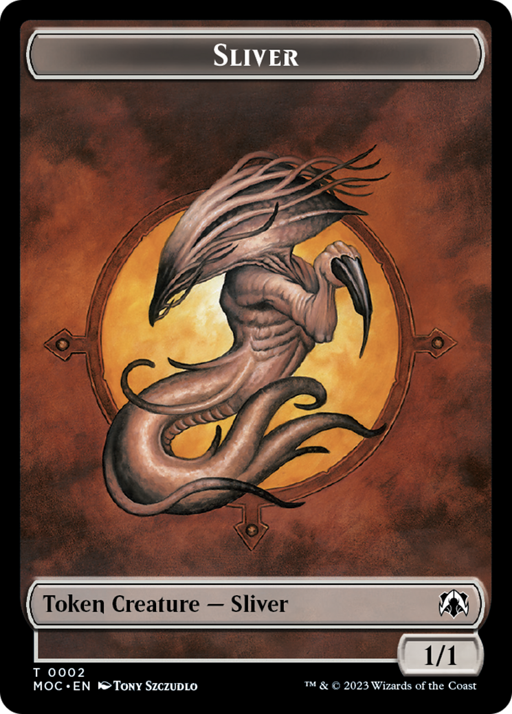 Goblin // Sliver Double-Sided Token [March of the Machine Commander Tokens] | Dumpster Cat Games