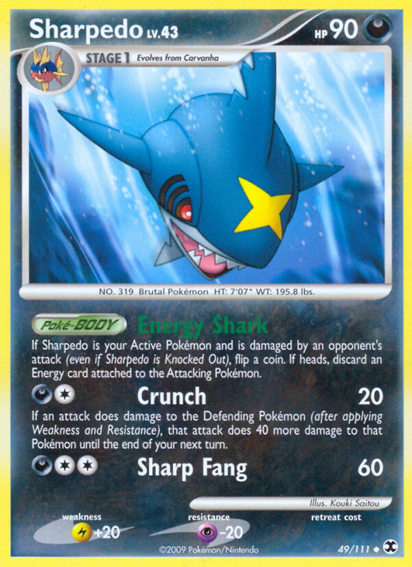 Sharpedo (49/111) [Platinum: Rising Rivals] | Dumpster Cat Games