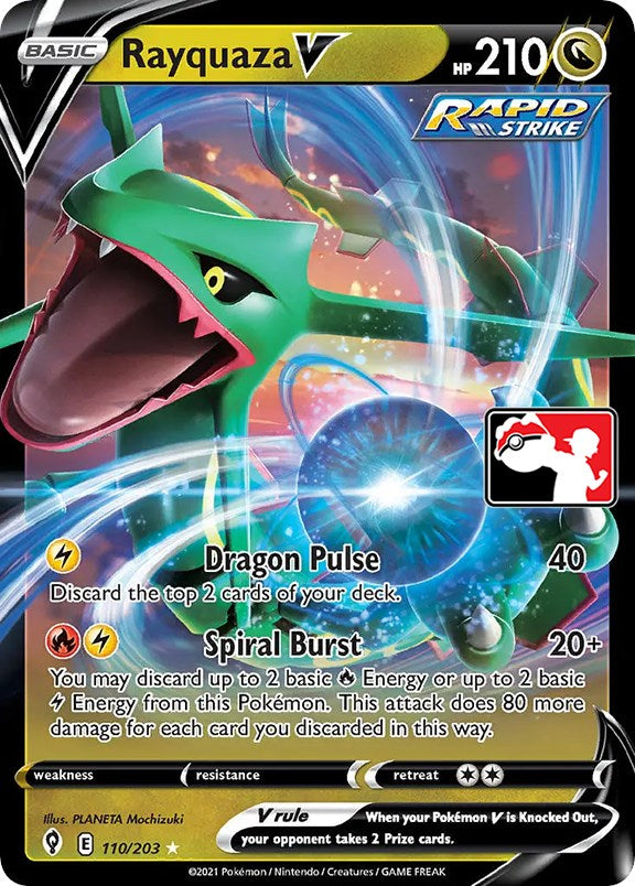 Rayquaza V (110/203) [Prize Pack Series One] | Dumpster Cat Games