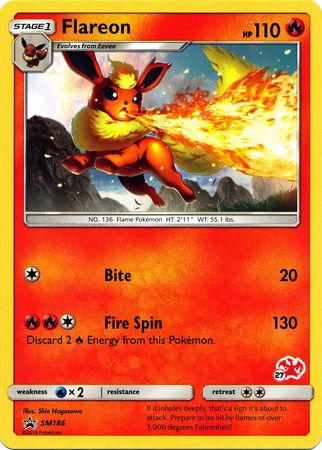 Flareon (SM186) (Charizard Stamp #27) [Battle Academy 2020] | Dumpster Cat Games