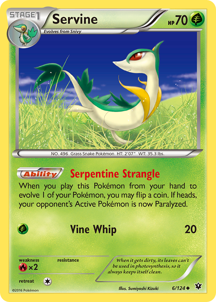 Servine (6/124) [XY: Fates Collide] | Dumpster Cat Games