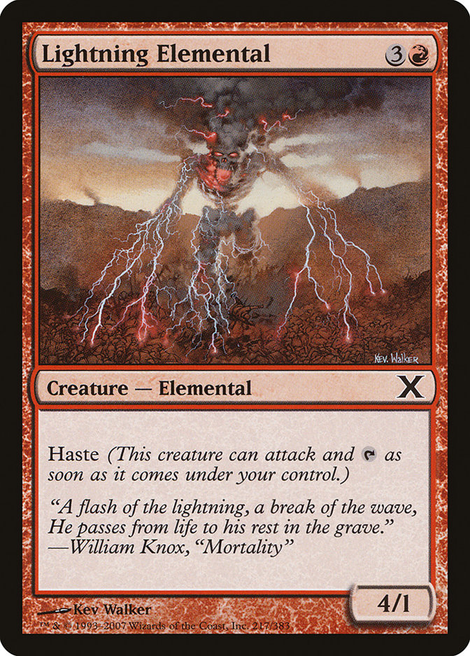 Lightning Elemental [Tenth Edition] | Dumpster Cat Games