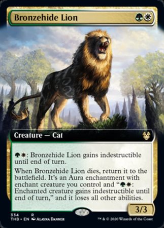 Bronzehide Lion (Extended Art) [Theros Beyond Death] | Dumpster Cat Games