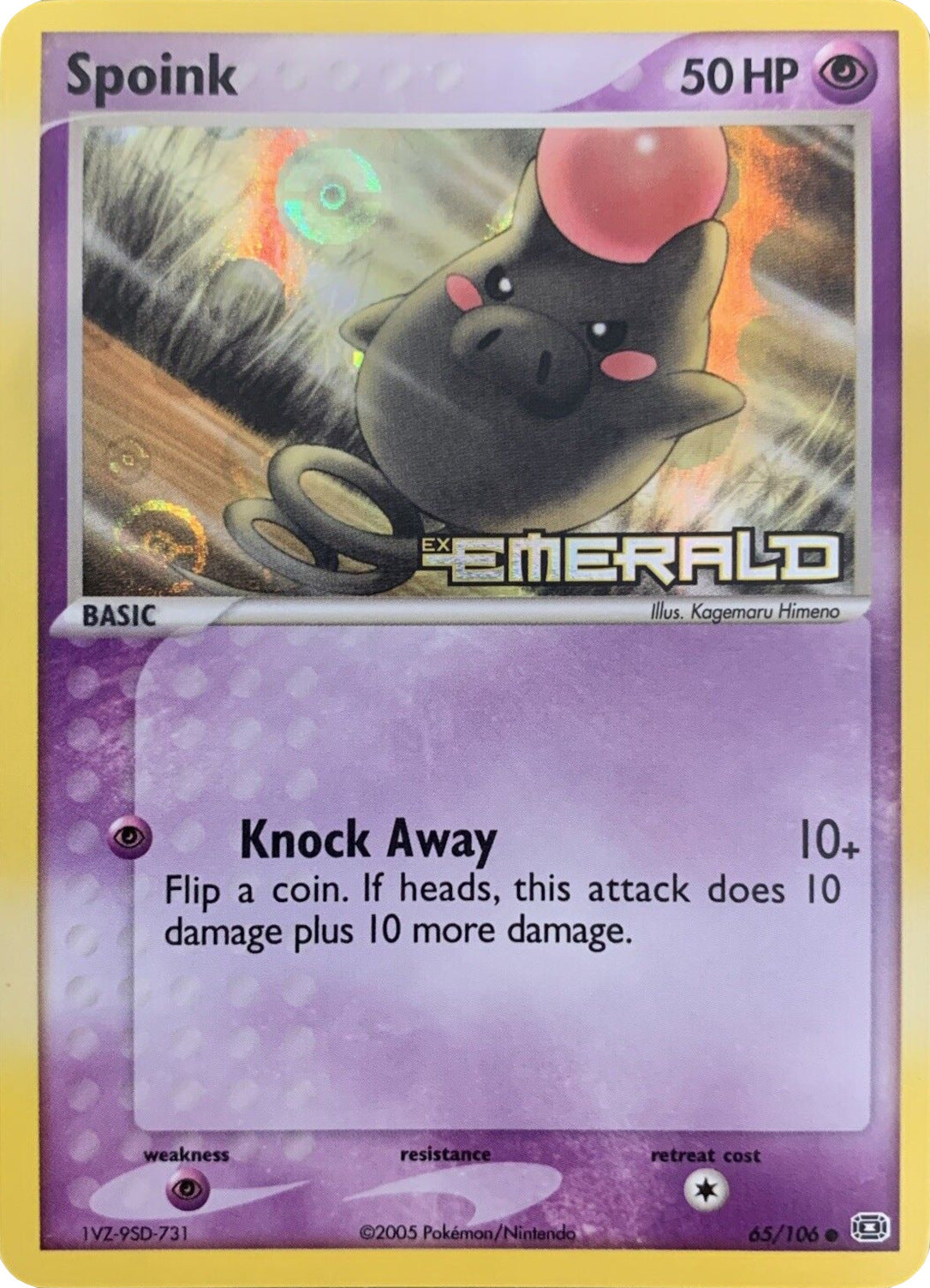 Spoink (65/106) (Stamped) [EX: Emerald] | Dumpster Cat Games