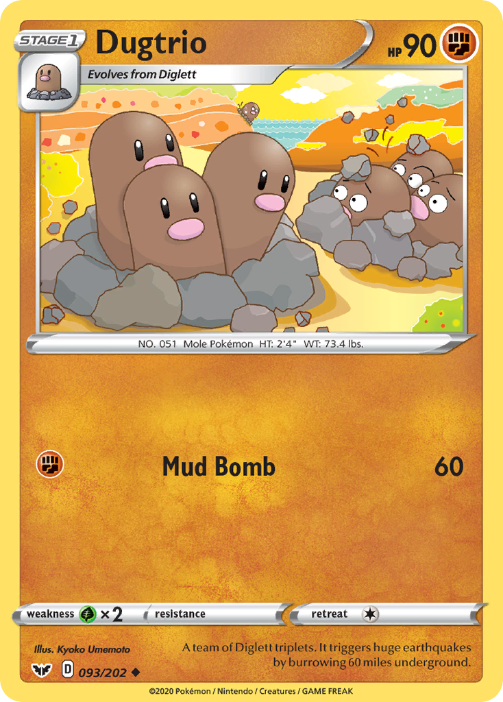 Dugtrio (093/202) [Sword & Shield: Base Set] | Dumpster Cat Games