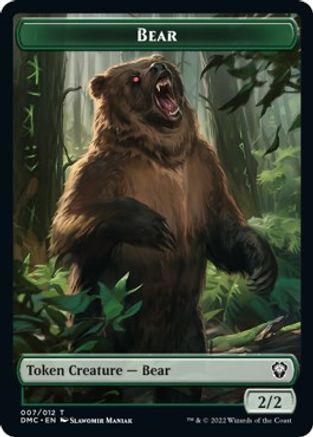 Kavu // Bear Double-sided Token [Dominaria United Commander Tokens] | Dumpster Cat Games