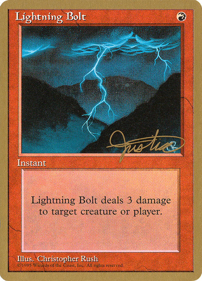 Lightning Bolt (Mark Justice) [Pro Tour Collector Set] | Dumpster Cat Games