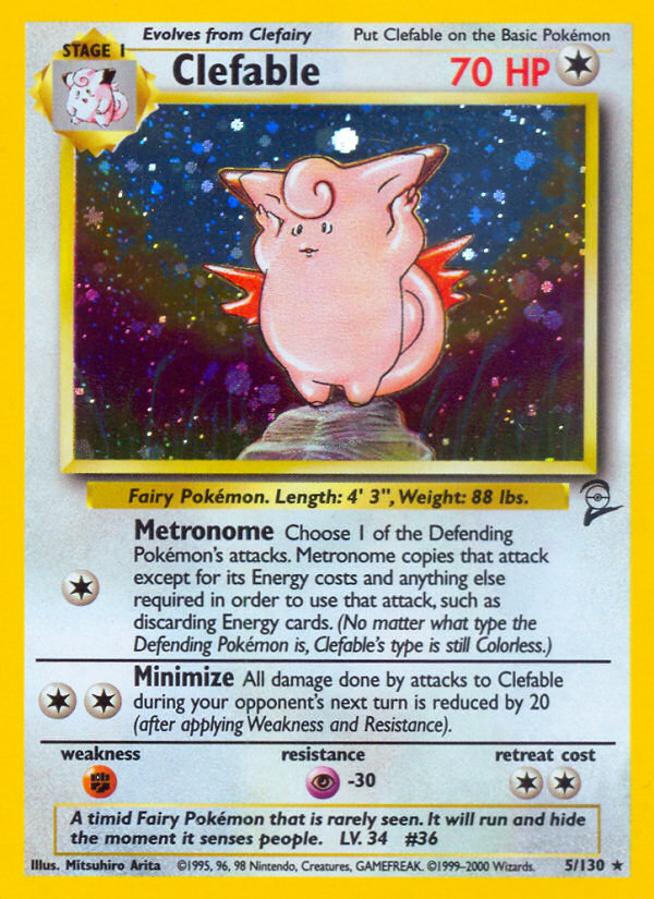 Clefable (5/130) [Base Set 2] | Dumpster Cat Games