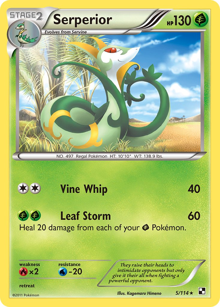 Serperior (5/114) (Cracked Ice Holo) (Theme Deck Exclusive) [Black & White: Base Set] | Dumpster Cat Games