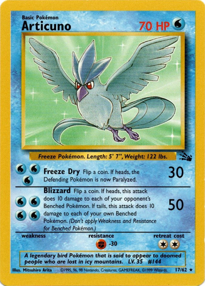 Articuno (17/62) [Fossil Unlimited] | Dumpster Cat Games