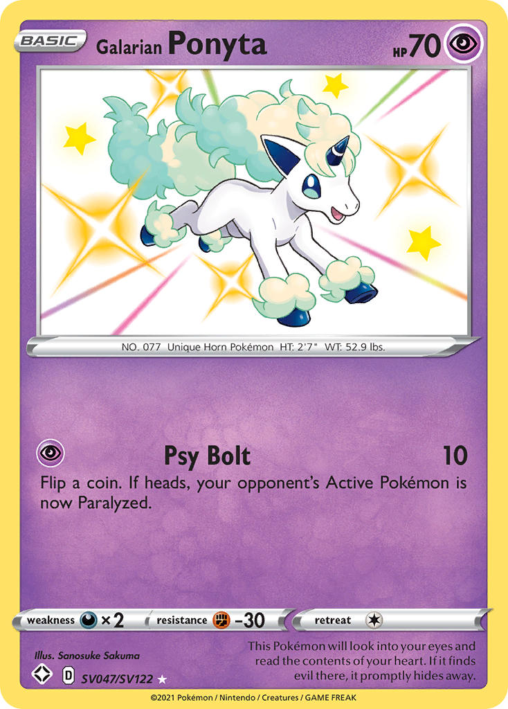 Galarian Ponyta (SV047/SV122) [Sword & Shield: Shining Fates] | Dumpster Cat Games