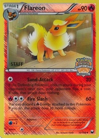 Flareon (12/108) (Regional Championship 2013 Promo Staff) [Black & White: Dark Explorers] | Dumpster Cat Games