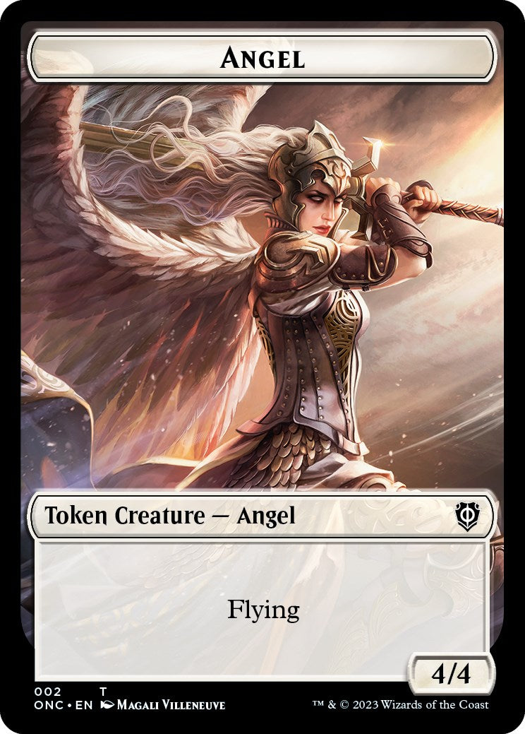 Soldier (007) // Angel Double-Sided Token [Phyrexia: All Will Be One Commander Tokens] | Dumpster Cat Games