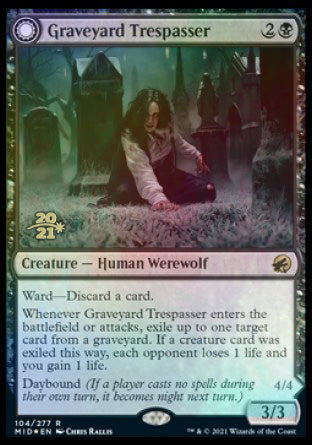 Graveyard Trespasser // Graveyard Glutton [Innistrad: Midnight Hunt Prerelease Promos] | Dumpster Cat Games