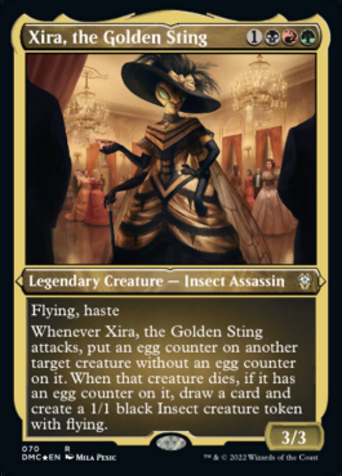 Xira, the Golden Sting (Foil Etched) [Dominaria United Commander] | Dumpster Cat Games