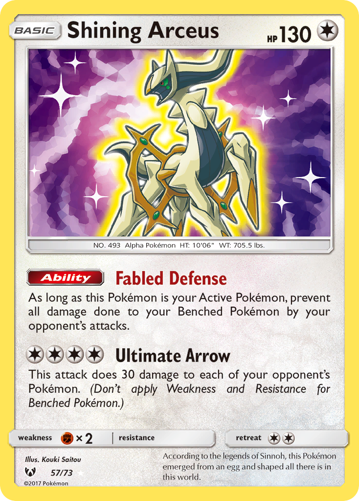 Shining Arceus (57/73) [Sun & Moon: Shining Legends] | Dumpster Cat Games