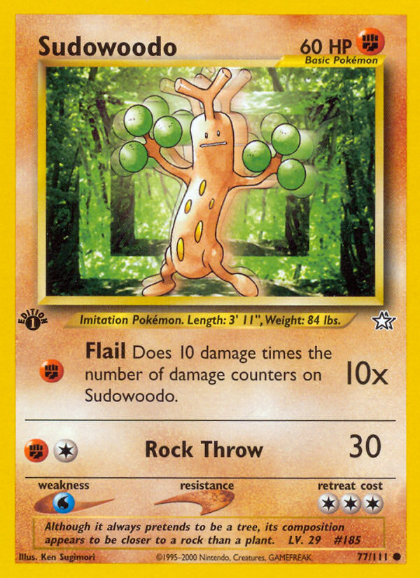 Sudowoodo (77/111) [Neo Genesis 1st Edition] | Dumpster Cat Games