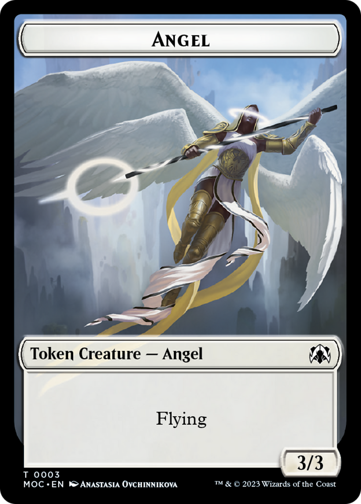 Angel (3) // Demon Double-Sided Token [March of the Machine Commander Tokens] | Dumpster Cat Games