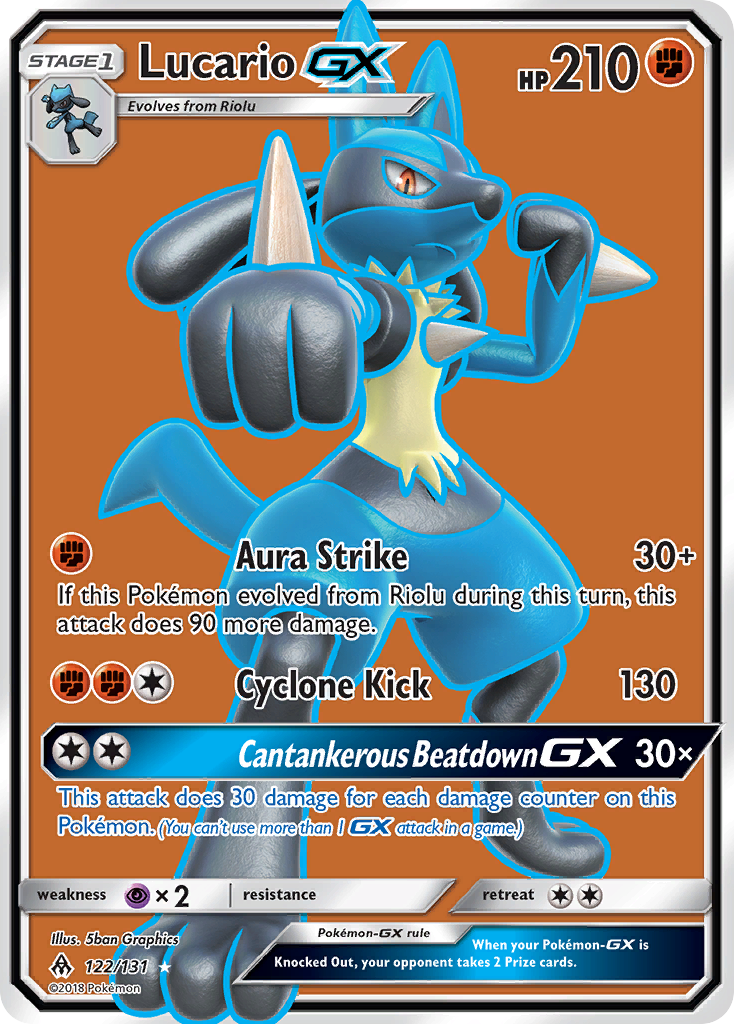 Lucario GX (122/131) [Sun & Moon: Forbidden Light] | Dumpster Cat Games