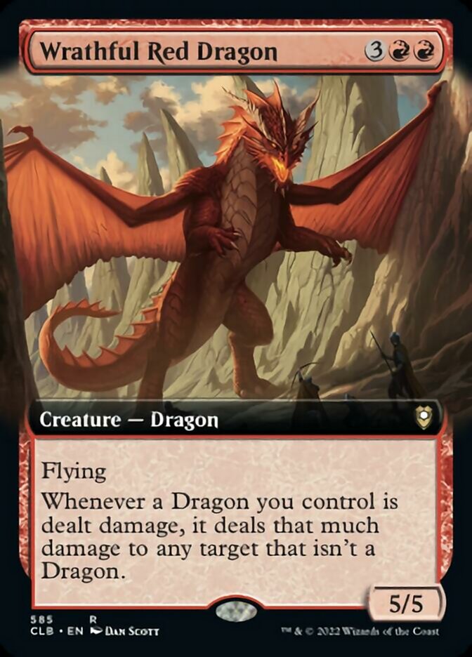 Wrathful Red Dragon (Extended Art) [Commander Legends: Battle for Baldur's Gate] | Dumpster Cat Games