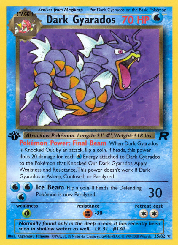 Dark Gyarados (25/82) [Team Rocket 1st Edition] | Dumpster Cat Games