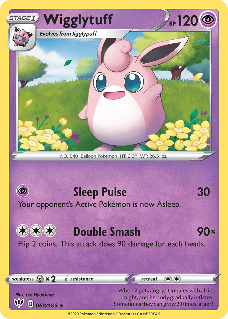 Wigglytuff (068/189) [Sword & Shield: Darkness Ablaze] | Dumpster Cat Games