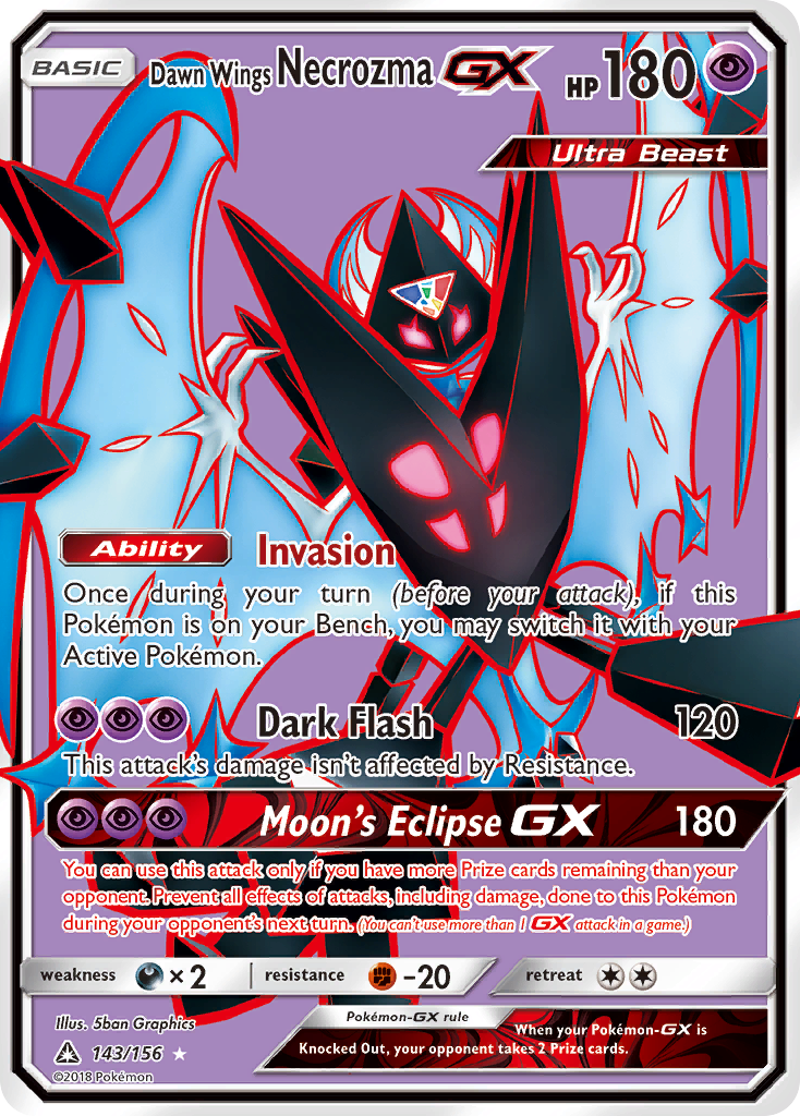 Dawn Wings Necrozma GX (143/156) [Sun & Moon: Ultra Prism] | Dumpster Cat Games