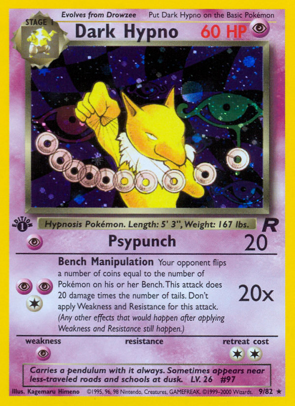 Dark Hypno (9/82) [Team Rocket 1st Edition] | Dumpster Cat Games