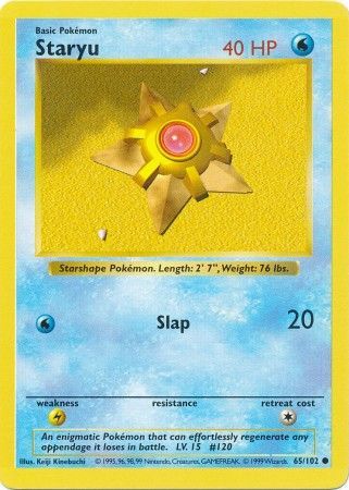 Staryu (65/102) [Base Set Shadowless Unlimited] | Dumpster Cat Games