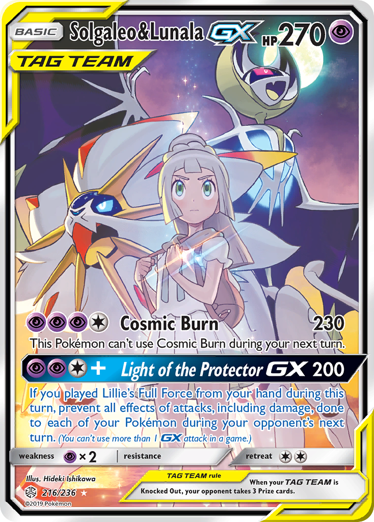 Solgaleo & Lunala GX (216/236) [Sun & Moon: Cosmic Eclipse] | Dumpster Cat Games