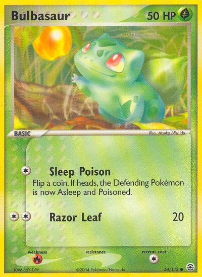 Bulbasaur (54/112) [EX: FireRed & LeafGreen] | Dumpster Cat Games