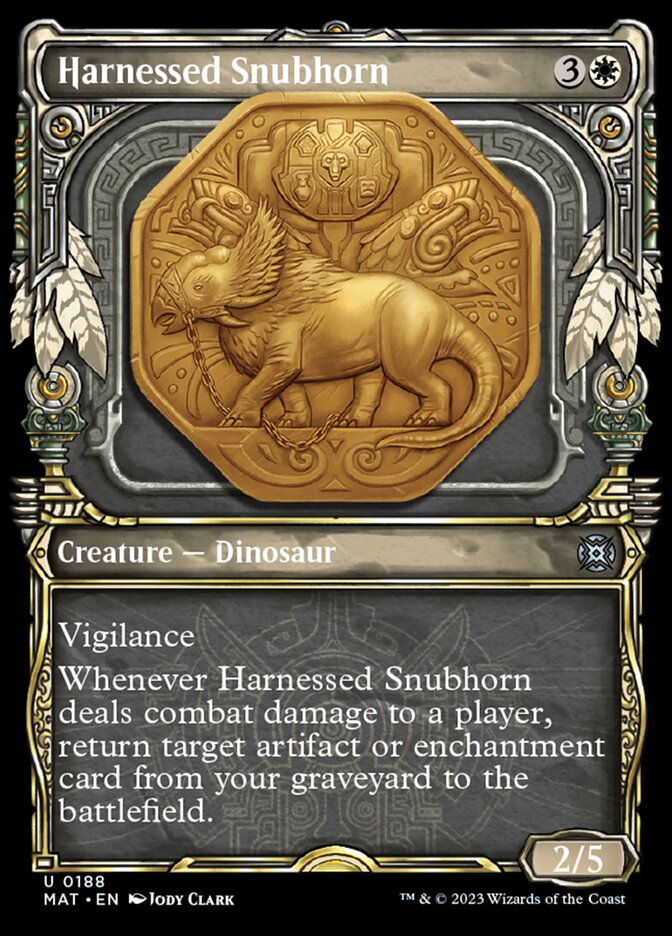 Harnessed Snubhorn (Showcase Halo Foil) [March of the Machine: The Aftermath] | Dumpster Cat Games